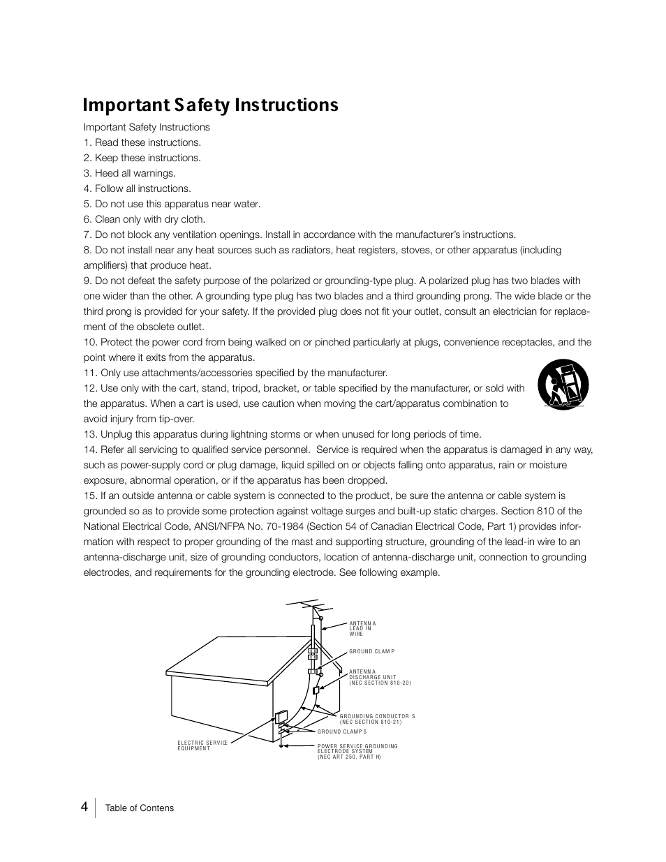 Important safety instructions | RCA 31Series User Manual | Page 4 / 48