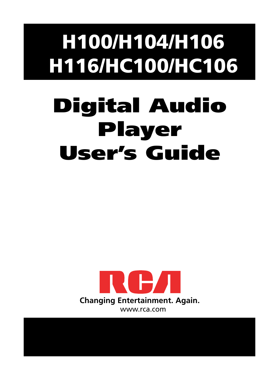 RCA H106 User Manual | 40 pages