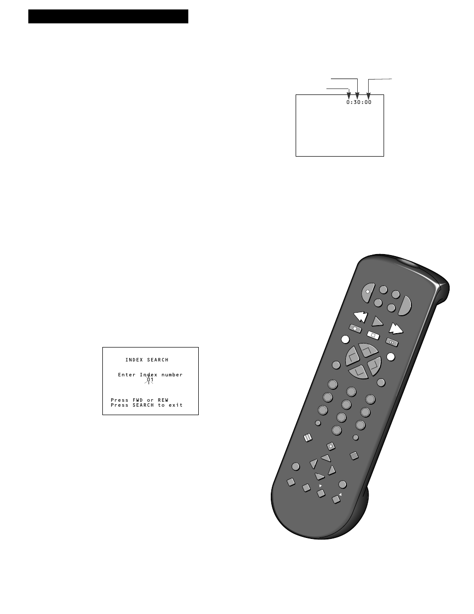 Using the playback features, 21 playing a tape time counter, Index search | RCA VR539 User Manual | Page 23 / 48