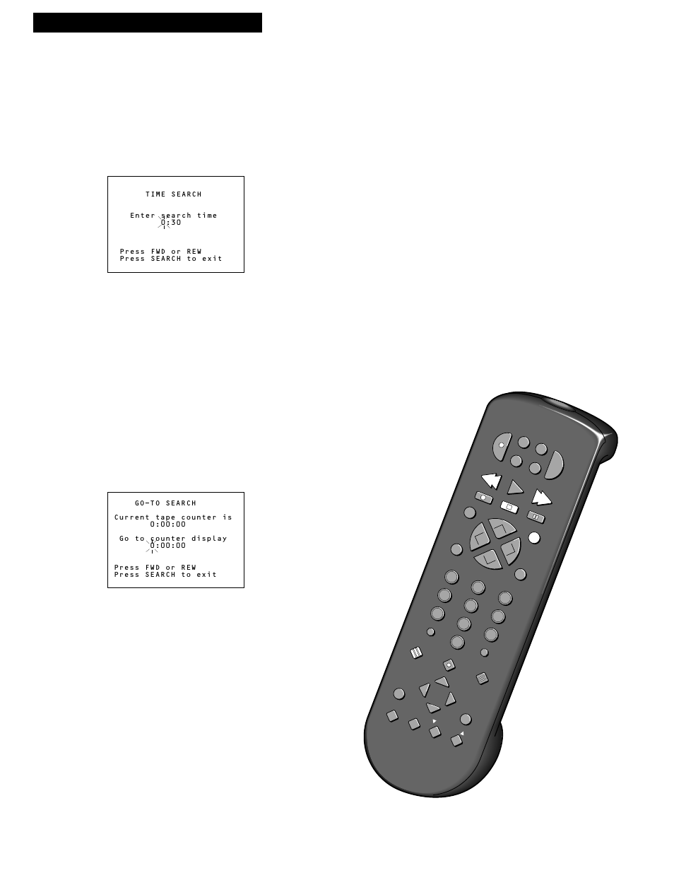 Using the playback features, Playing a tape time search, Go-to search | RCA VR539 User Manual | Page 24 / 48