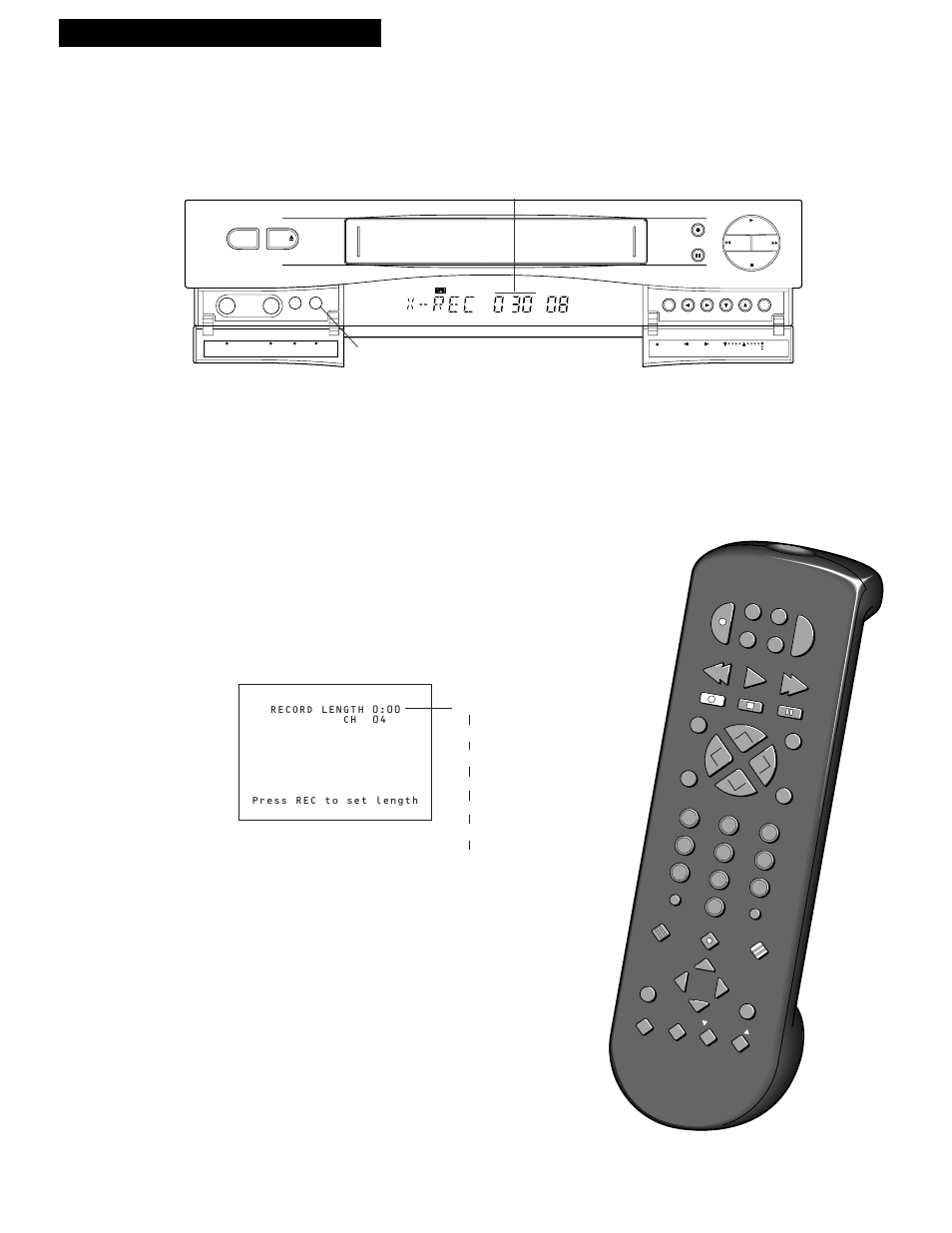Express recording (xpr), 27 recording a program, Operating instructions | Stopping a recording in progress, Express display on tv screen | RCA VR539 User Manual | Page 29 / 48
