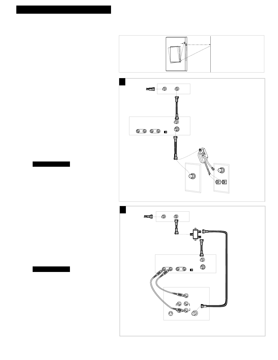 4hooking up the vcr, Position cable box, A. basic hookup | B. advanced hookup, Connect as shown, Plug in power cords of vcr, tv, and cable box. 4, Plug in power cords of vcr, tv, and cable box. 3, Continue to page 7 | RCA VR539 User Manual | Page 6 / 48