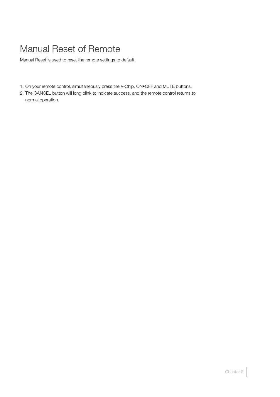 Manual reset of remote | RCA L40HD33D User Manual | Page 27 / 56