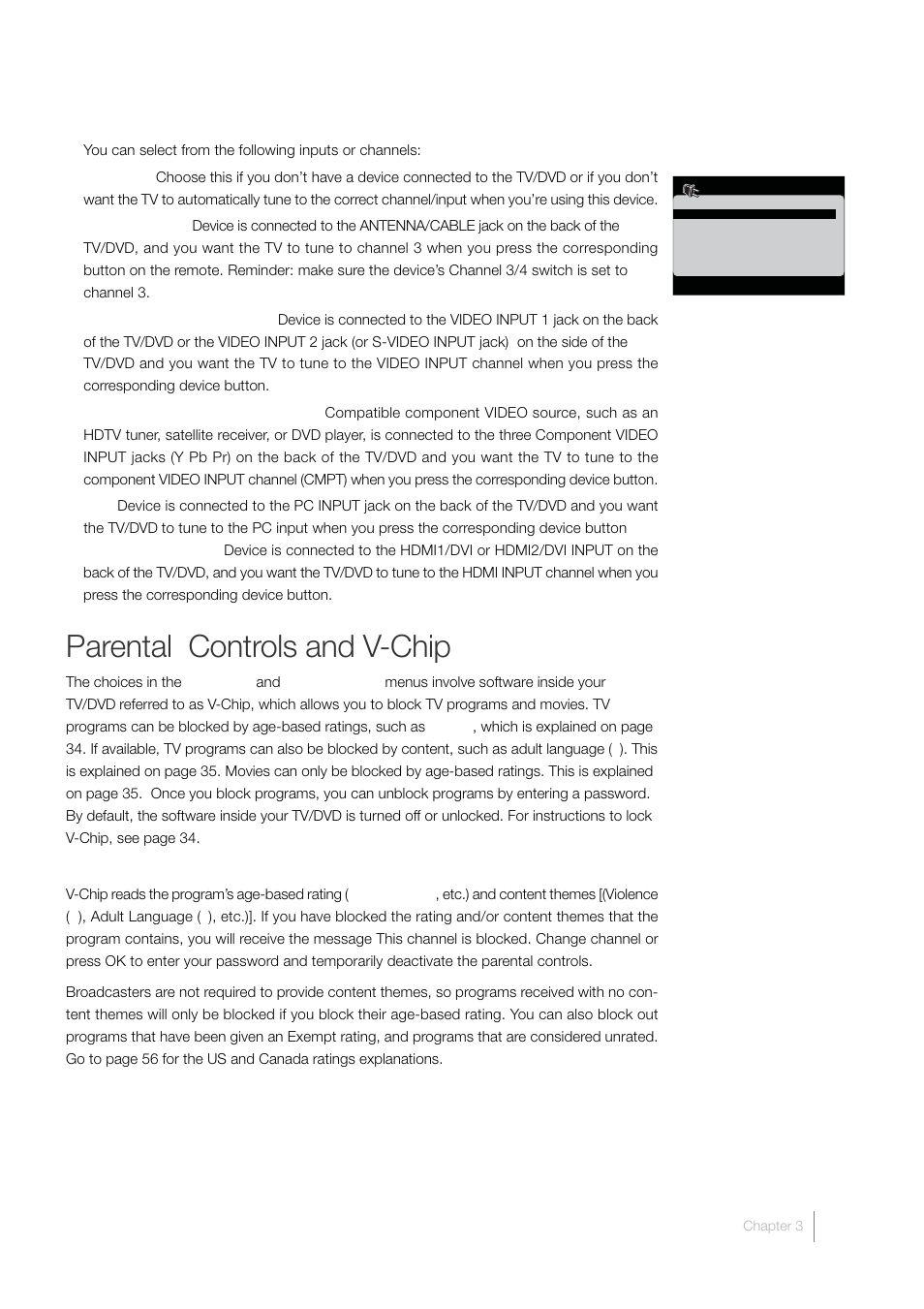 Parental controls and v-chip | RCA L40HD33D User Manual | Page 33 / 56