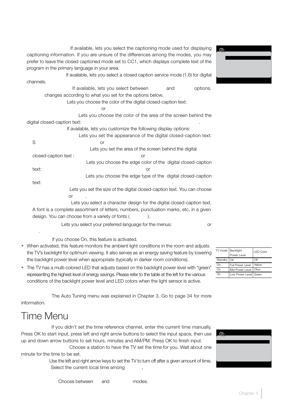 Time menu | RCA L40HD33D User Manual | Page 41 / 56