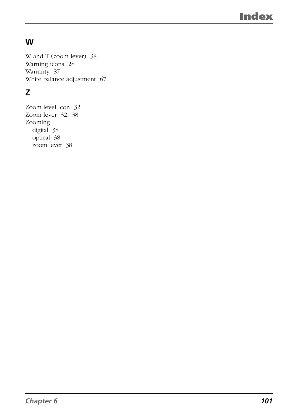 Index | RCA CC6374 User Manual | Page 103 / 104