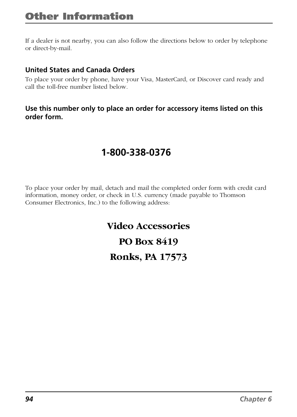 Other information | RCA CC6374 User Manual | Page 96 / 104
