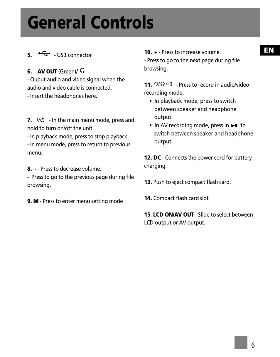 General controls | RCA X3000 User Manual | Page 17 / 33