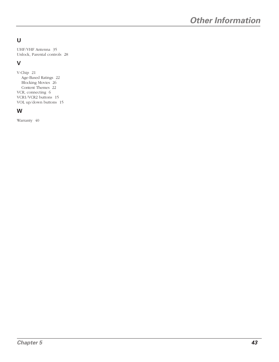 Other information | RCA F25339 User Manual | Page 45 / 48