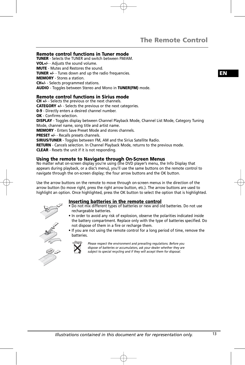 The remote control | RCA RTD260 User Manual | Page 15 / 38