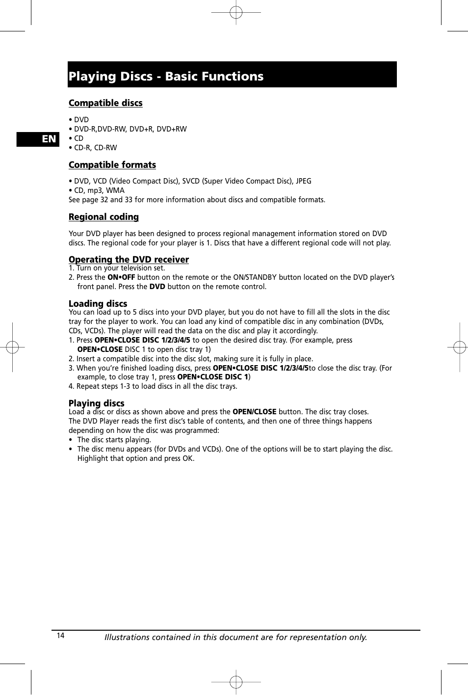 Playing discs - basic functions | RCA RTD260 User Manual | Page 16 / 38