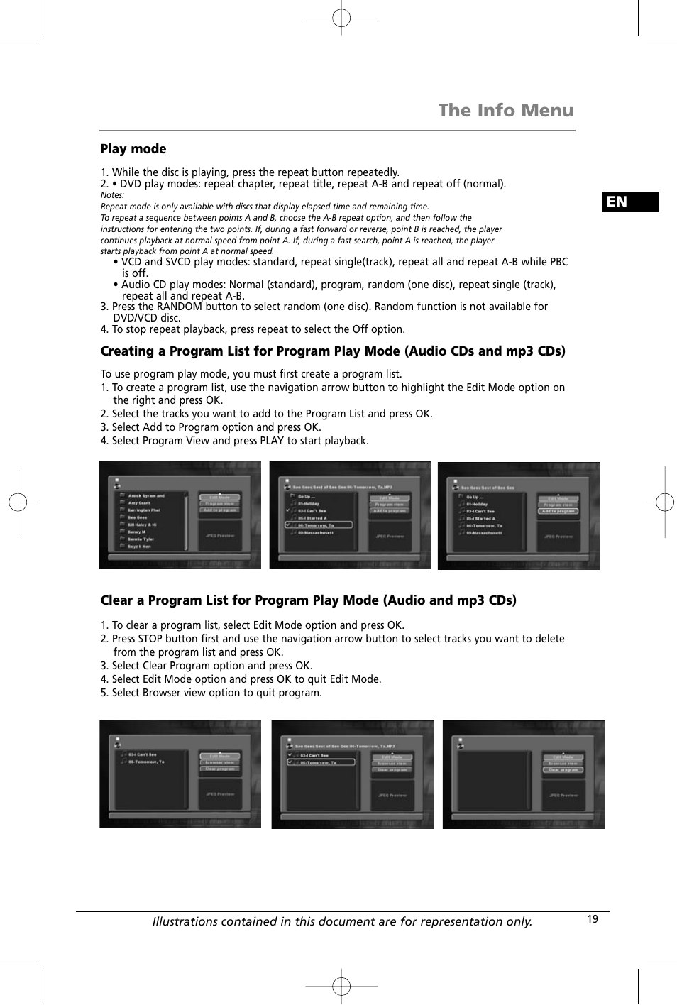 The info menu | RCA RTD260 User Manual | Page 21 / 38