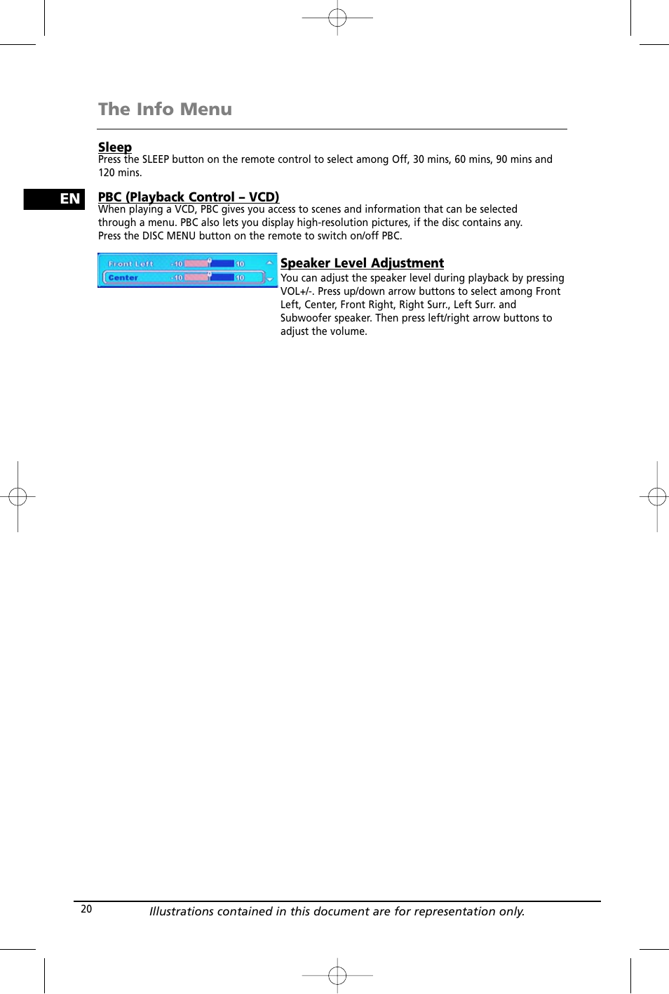 The info menu | RCA RTD260 User Manual | Page 22 / 38