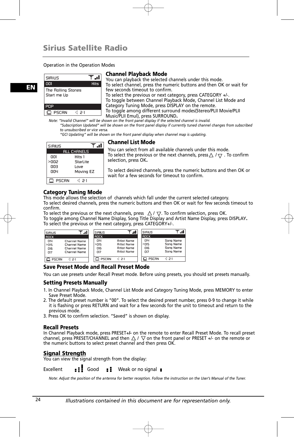 Sirius satellite radio | RCA RTD260 User Manual | Page 26 / 38