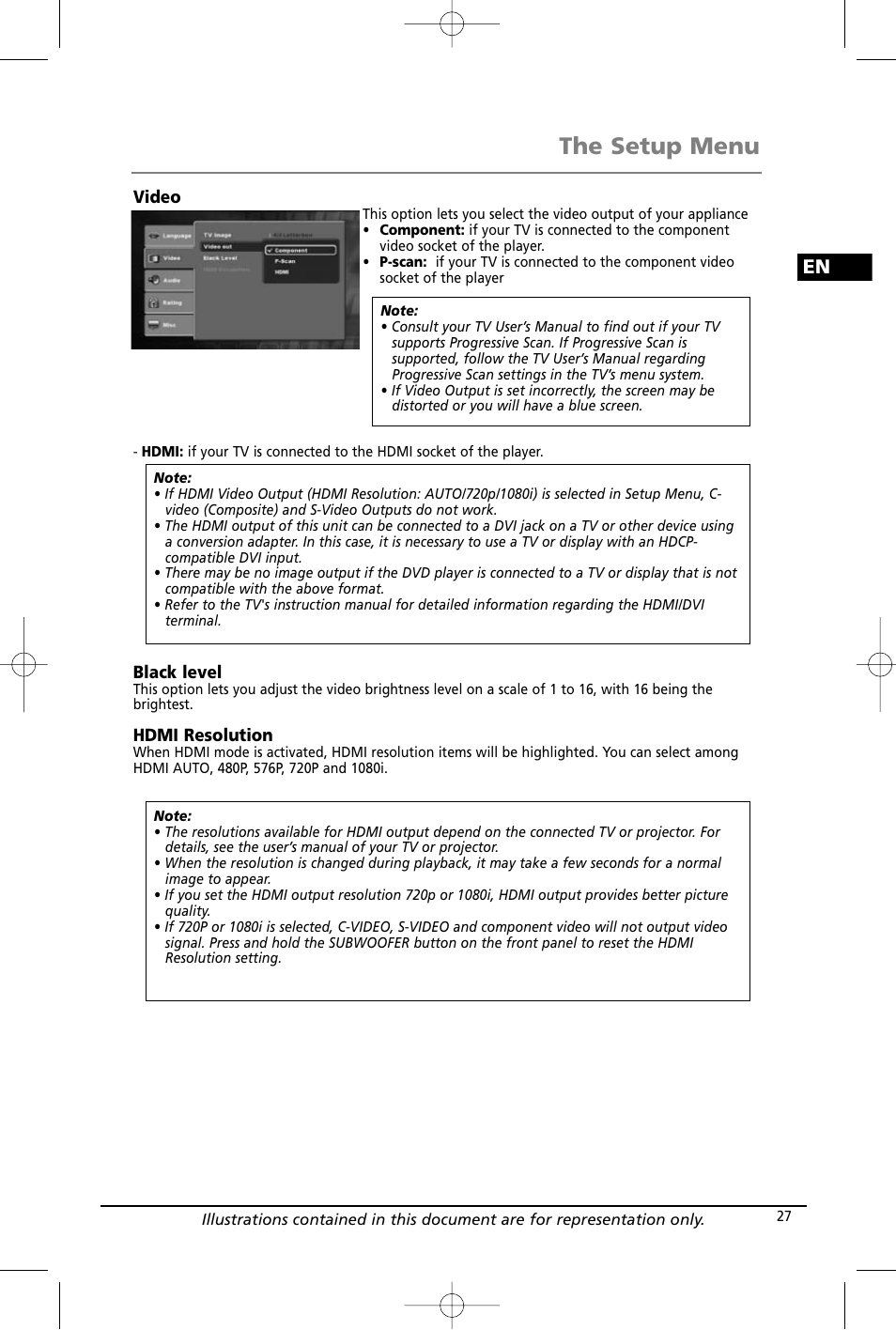 The setup menu | RCA RTD260 User Manual | Page 29 / 38