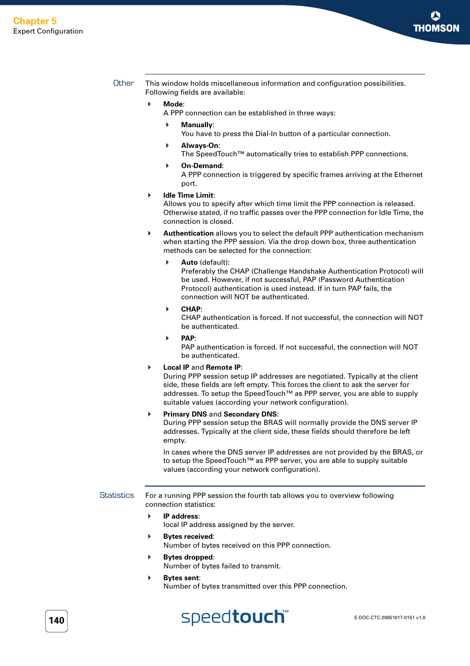 Other, Statistics, Chapter 5 | RCA 605 User Manual | Page 150 / 208