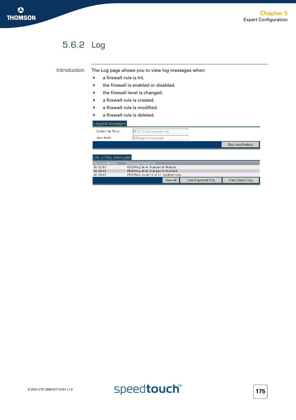 2 log, Introduction, Chapter 5 | RCA 605 User Manual | Page 185 / 208