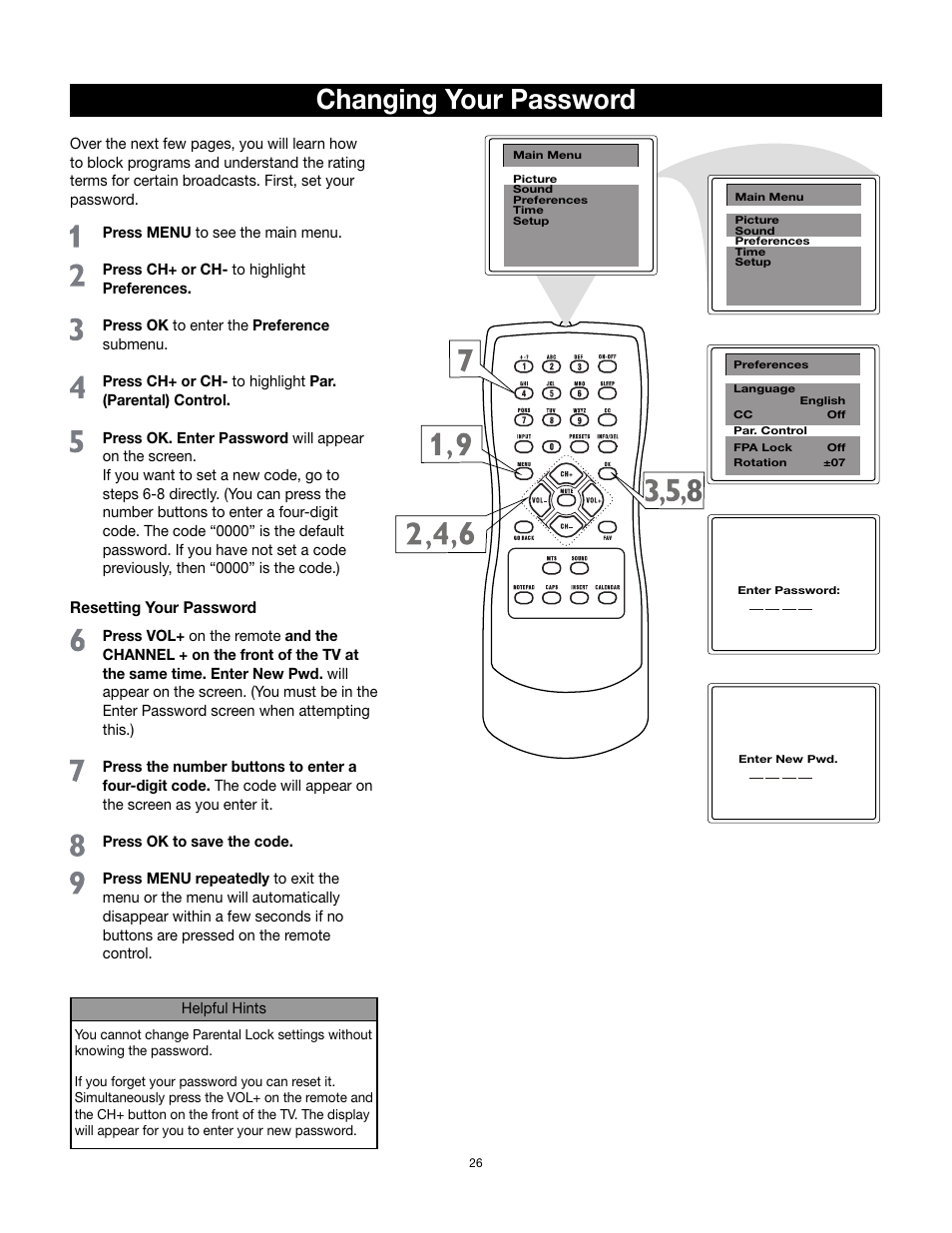 Changing your password | RCA 32v432T User Manual | Page 27 / 40