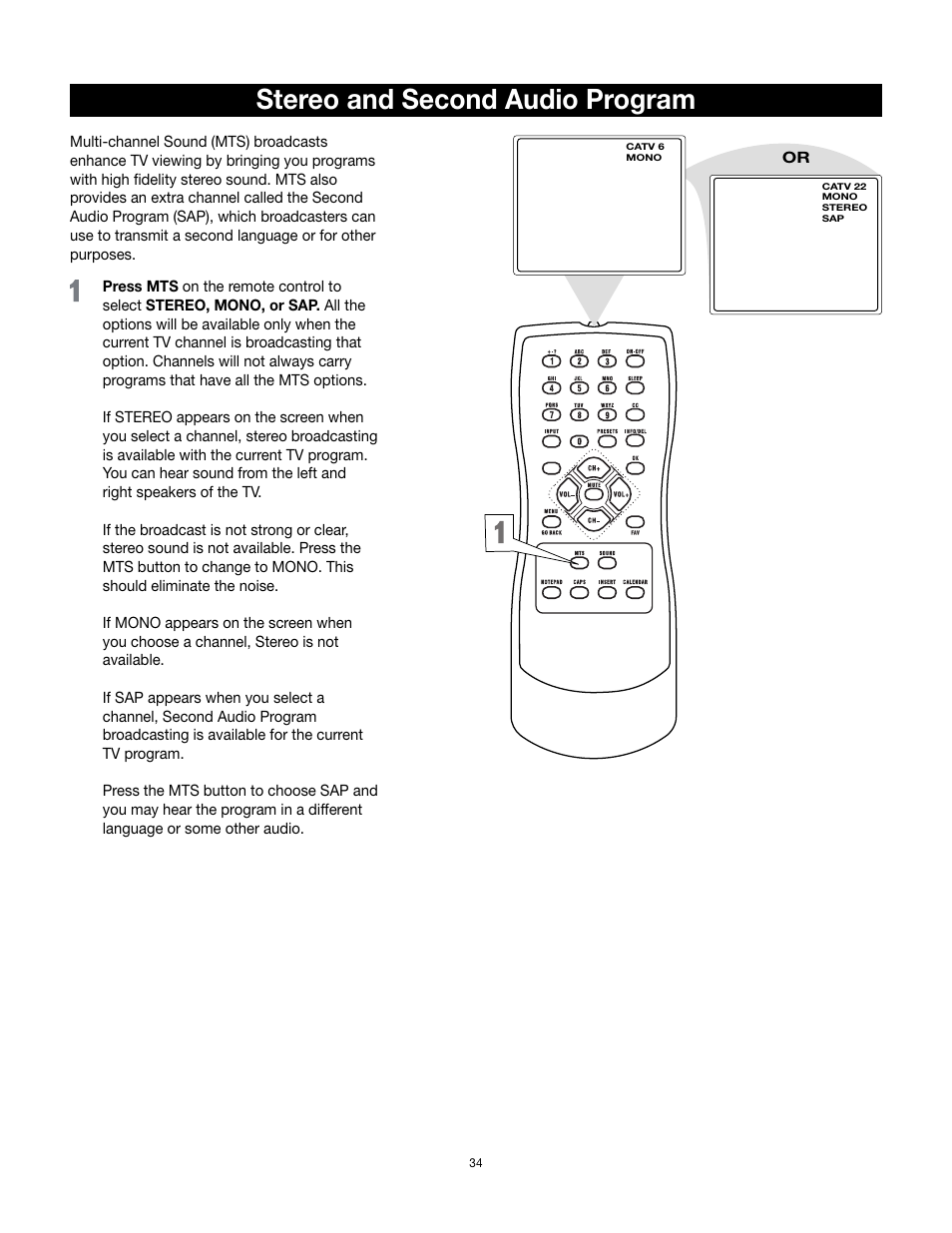 Stereo and second audio program | RCA 32v432T User Manual | Page 35 / 40