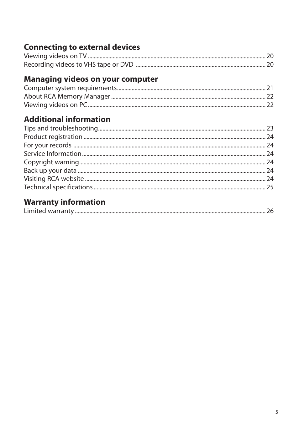 RCA EZ1010BL User Manual | Page 6 / 29