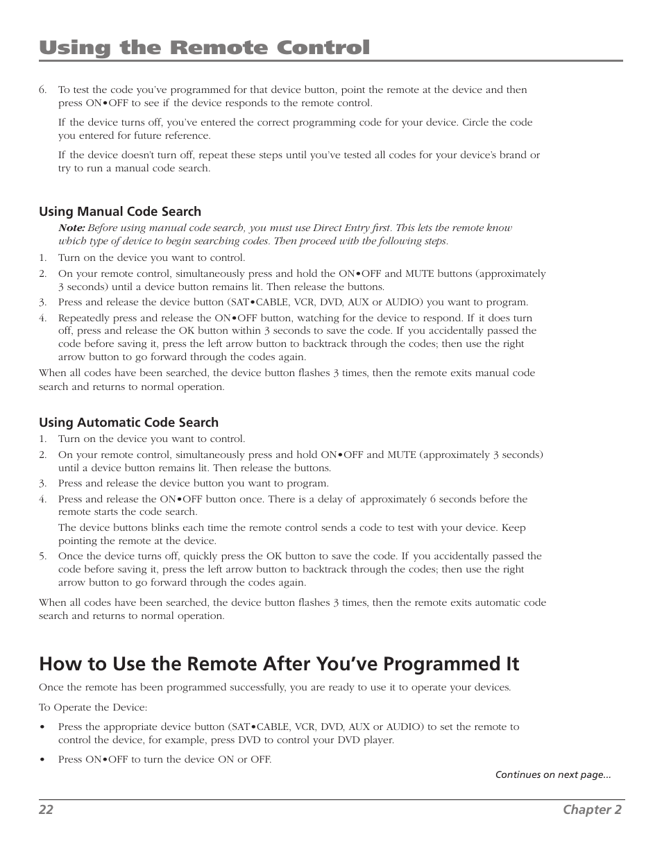 Using the remote control, How to use the remote after you’ve programmed it | RCA Scenium M50WH187 User Manual | Page 24 / 64