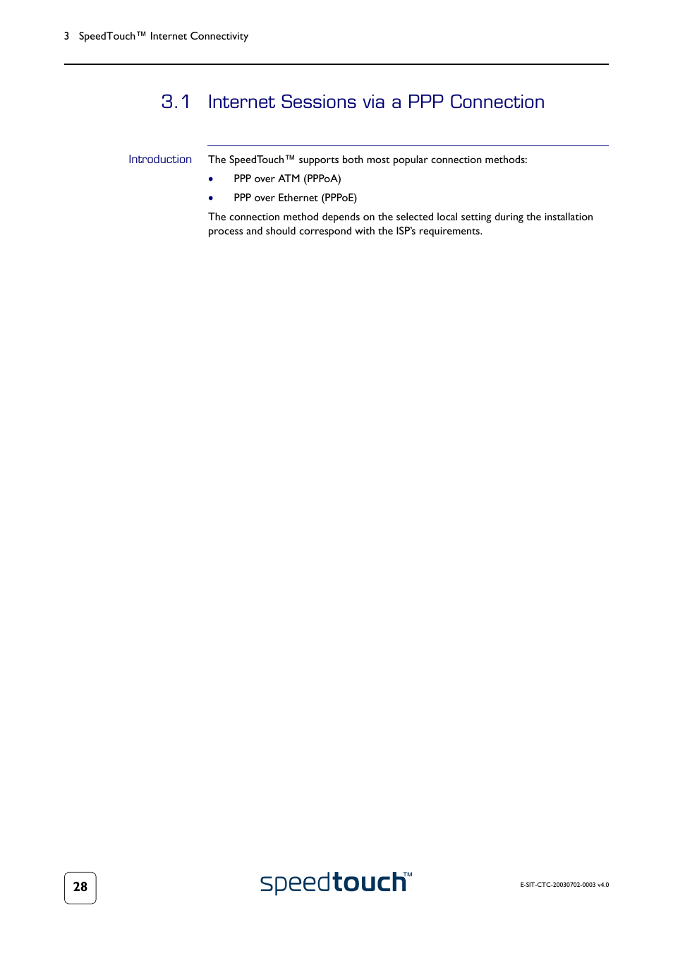 1 internet sessions via a ppp connection, Introduction, Internet sessions via a ppp connection | RCA 300 Series User Manual | Page 30 / 64