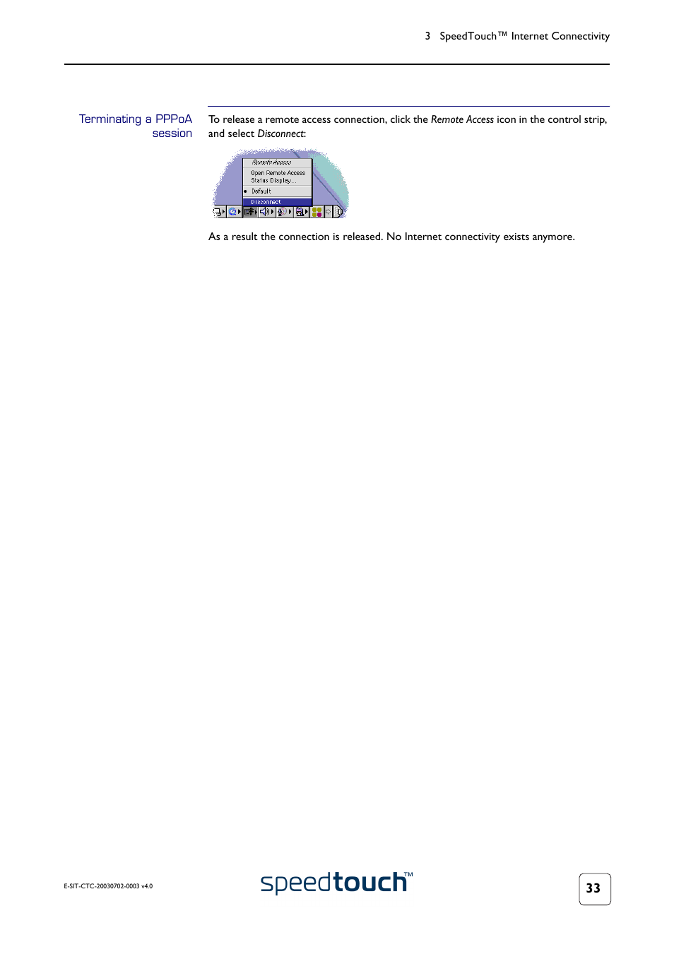 Terminating a pppoa session | RCA 300 Series User Manual | Page 35 / 64