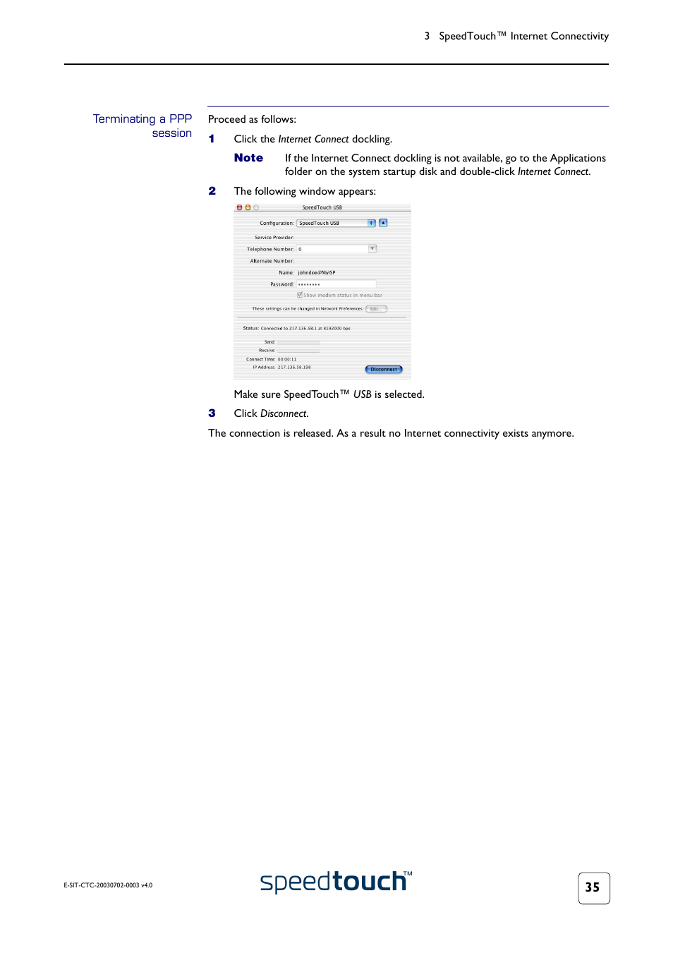 Terminating a ppp session | RCA 300 Series User Manual | Page 37 / 64