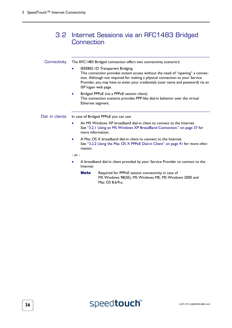 Connectivity, Dial -in clients | RCA 300 Series User Manual | Page 38 / 64