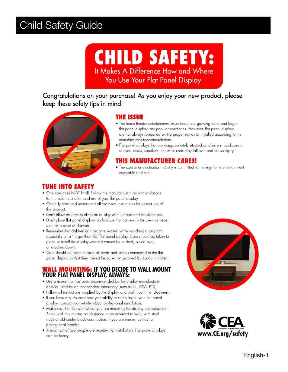 I.pdf, Child safety guide | RCA 42PA30RQ User Manual | Page 2 / 88
