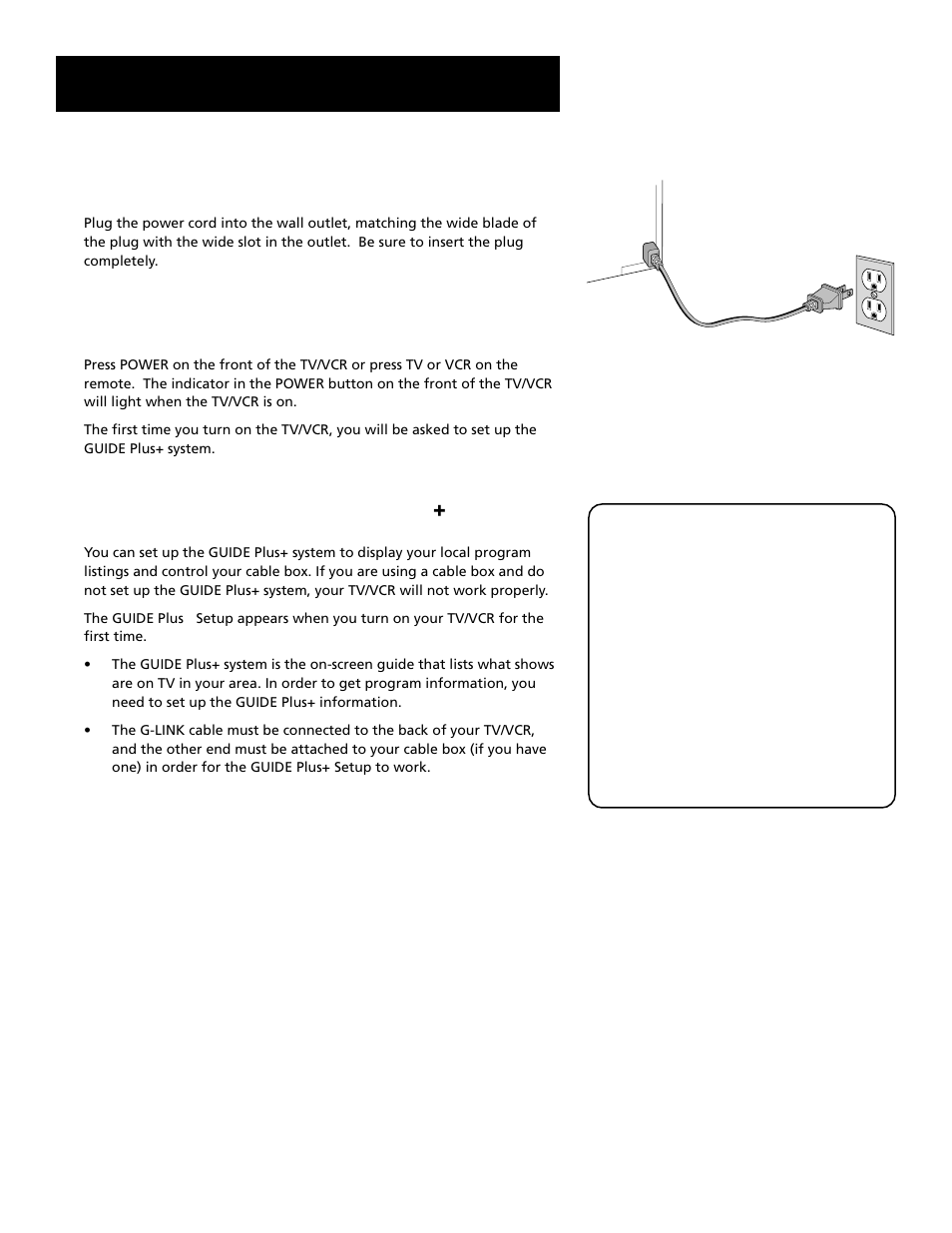 Setup and connections, Step 6: plug in the tv/vcr, Step 7: turn on the tv/vcr | Step 8: set up the guide pi, System | RCA T19067 User Manual | Page 11 / 64