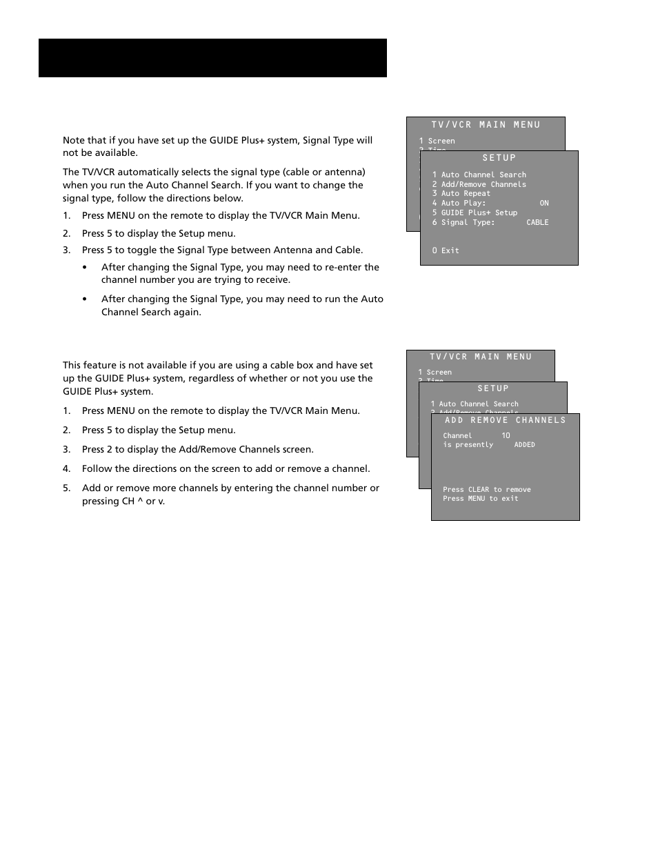 Setup and connections, Set the signal type (optional) | RCA T19067 User Manual | Page 15 / 64