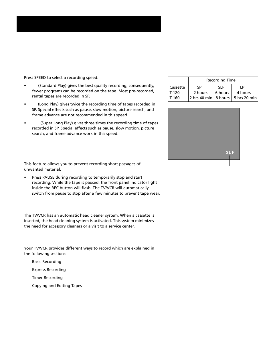 Operating instructions, Recording features | RCA T19067 User Manual | Page 30 / 64