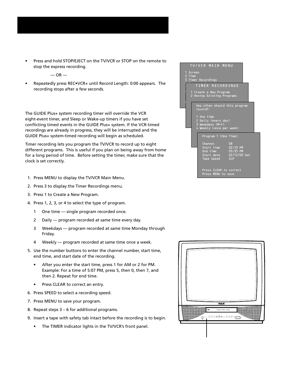 Operating instructions, Timer recording | RCA T19067 User Manual | Page 32 / 64