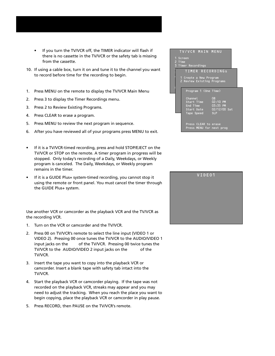 Operating instructions, Copying and editing tapes | RCA T19067 User Manual | Page 33 / 64