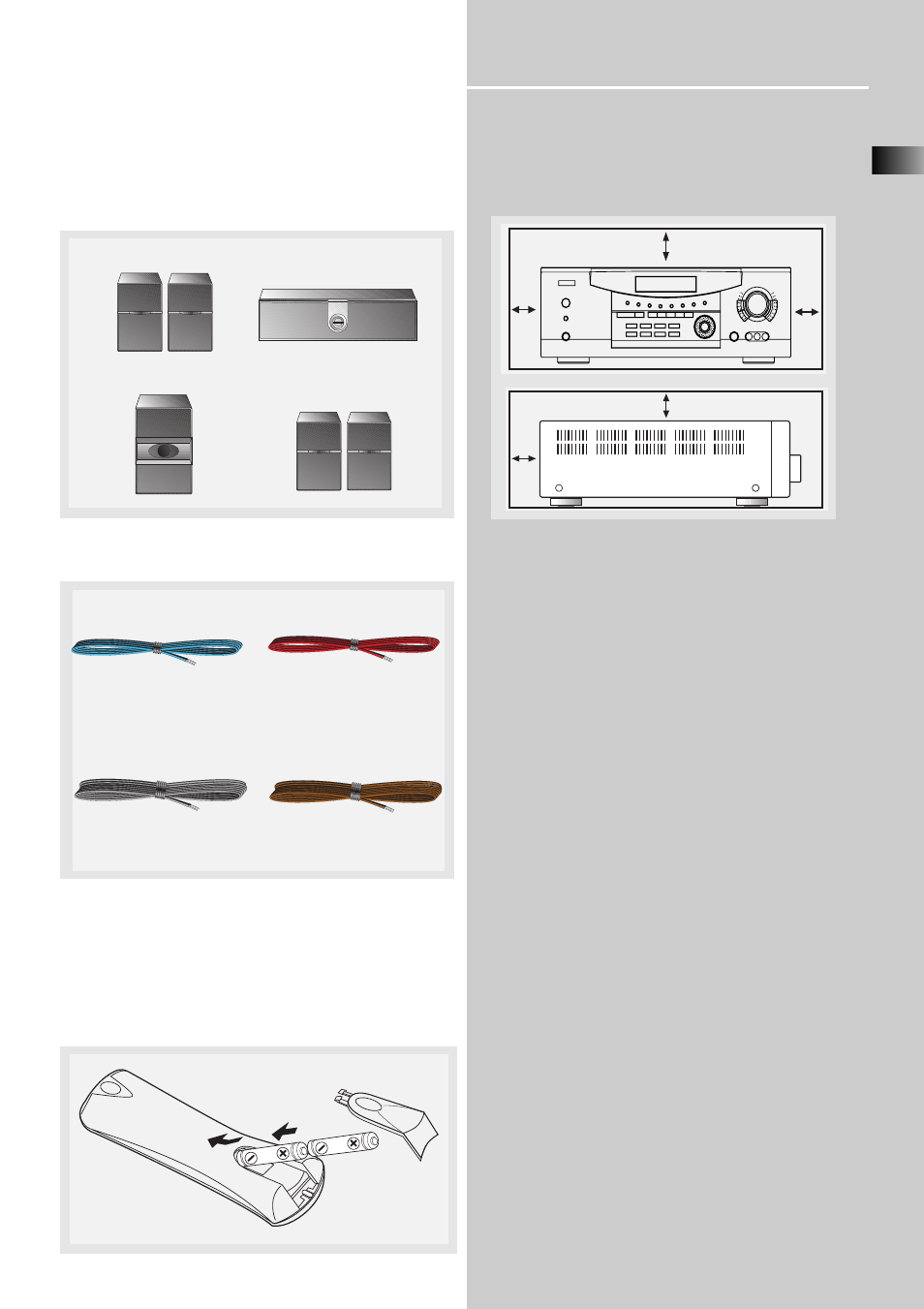 Getting started, Inserting batteries into remote control, Set up and maintenance of the receiver | Protect your components from overheating | RCA RT2250 User Manual | Page 5 / 31