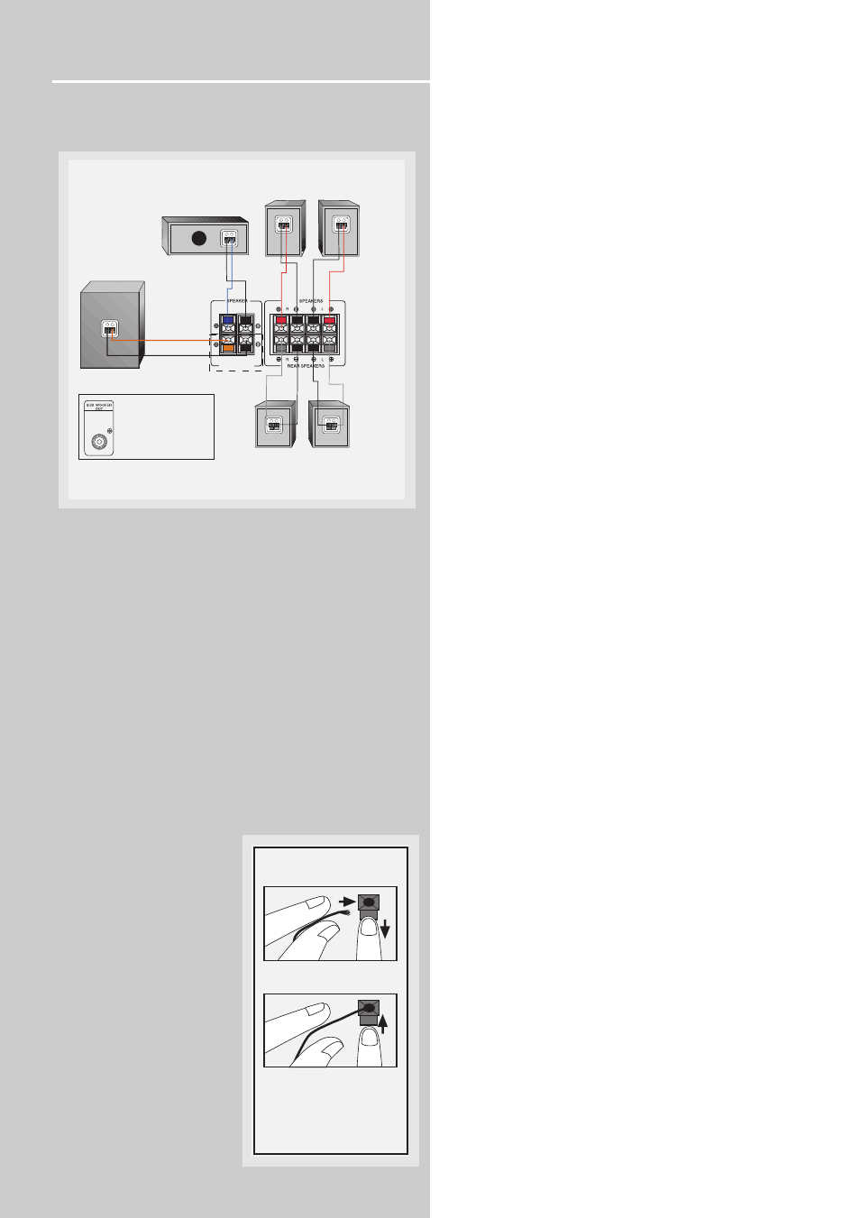 Getting started, Connecting the speakers, Connecting the subwoofer | Speakers, Speaker cords, Speaker polarity | RCA RT2250 User Manual | Page 8 / 31