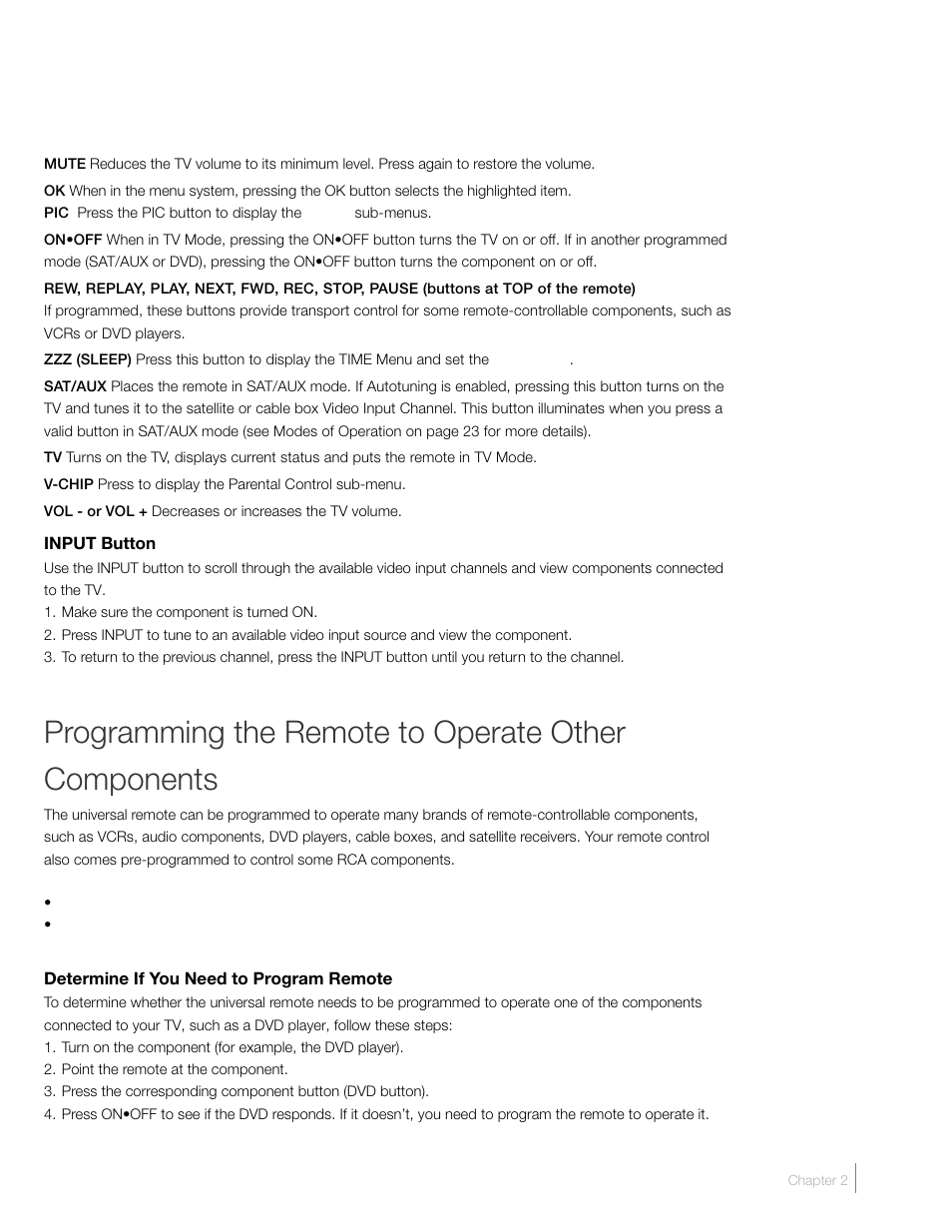 Programming the remote to operate other components | RCA L46FHD2X48 User Manual | Page 21 / 52