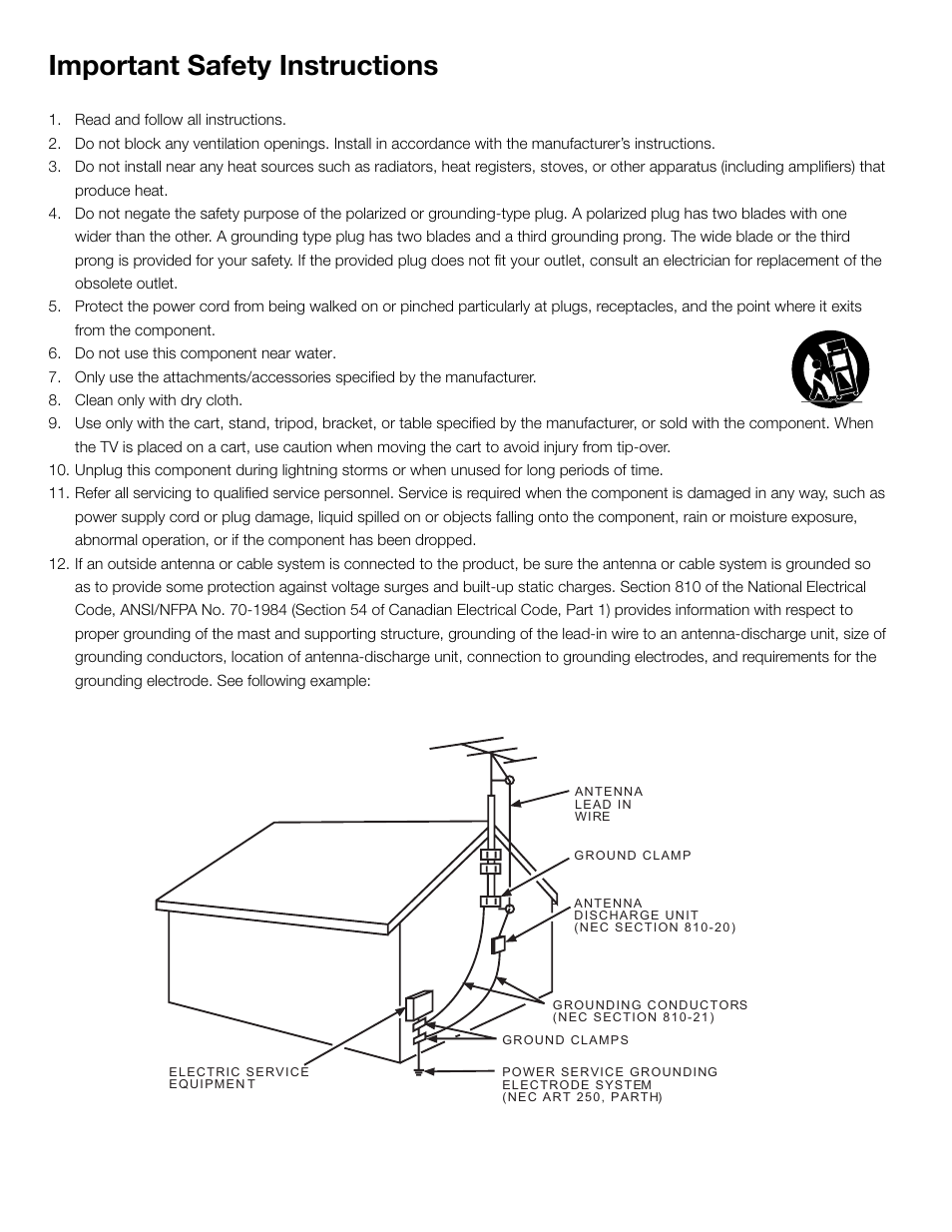 Important safety instructions | RCA L46FHD2X48 User Manual | Page 3 / 52