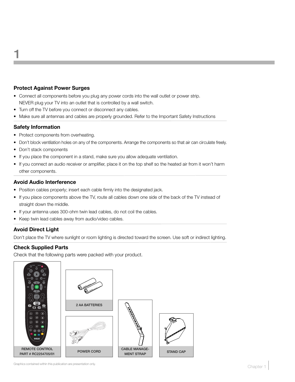 1 connections and setup, Before initial setup | RCA L46FHD2X48 User Manual | Page 7 / 52