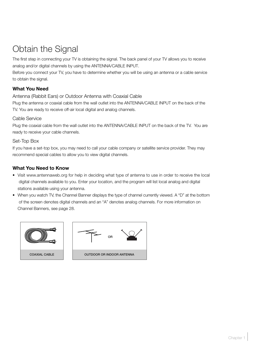 Obtain the signal | RCA L46FHD2X48 User Manual | Page 9 / 52