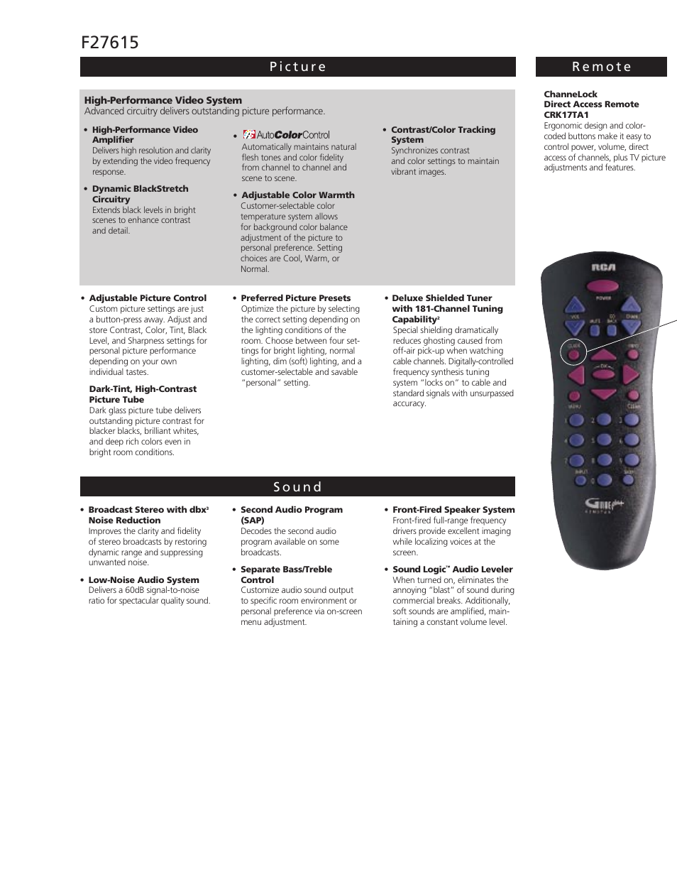 RCA F27615 User Manual | Page 2 / 4