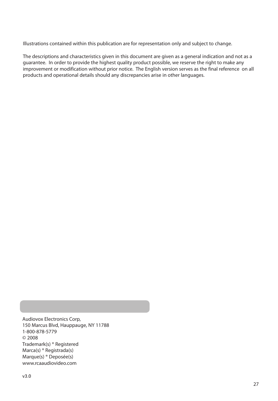 RCA TC160 User Manual | Page 27 / 27