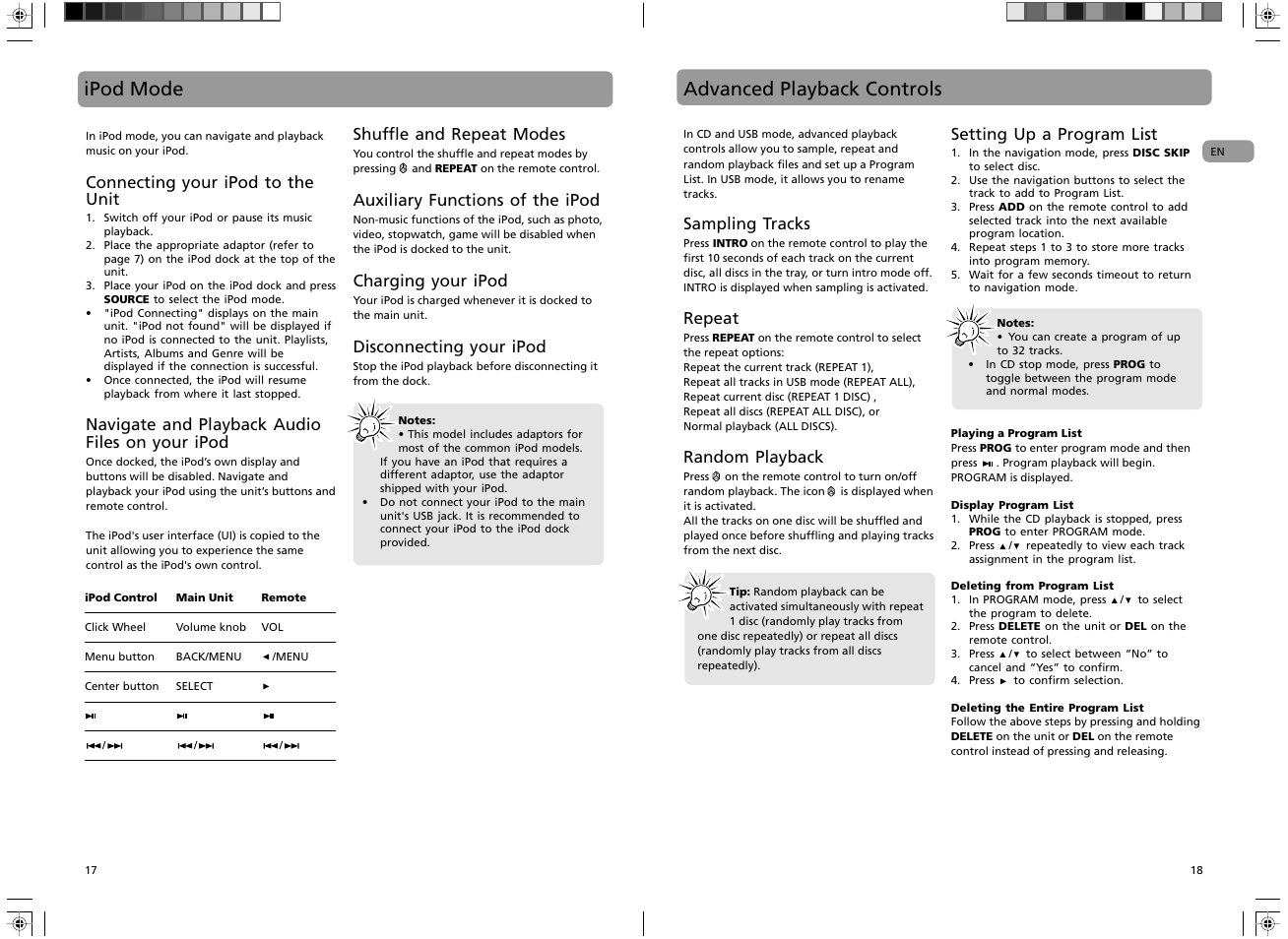Ipod mode, Advanced playback controls | RCA RS2135i User Manual | Page 10 / 13