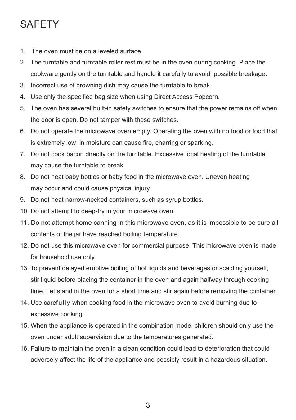Safety | RCA RMW713-WHITE User Manual | Page 3 / 19