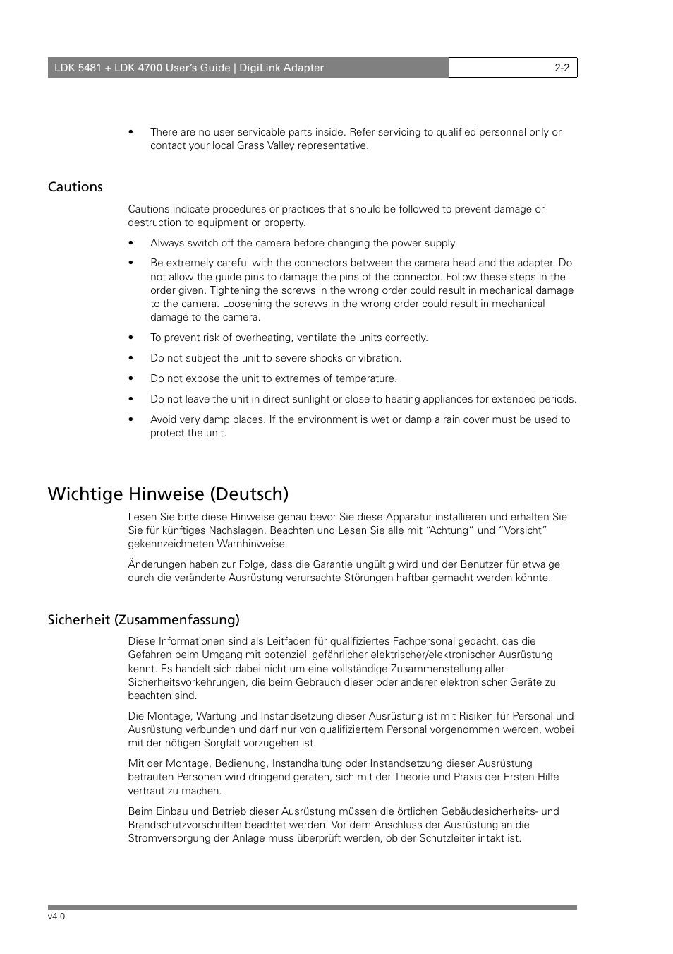 Wichtige hinweise (deutsch), Cautions, Sicherheit (zusammenfassung) | RCA LDK 5481 User Manual | Page 12 / 48