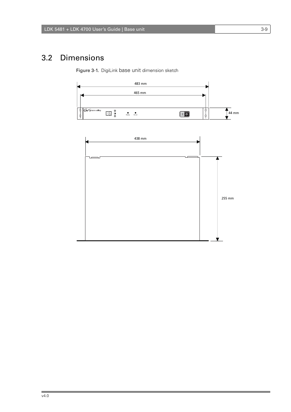 2 dimensions, Base unit | RCA LDK 5481 User Manual | Page 37 / 48