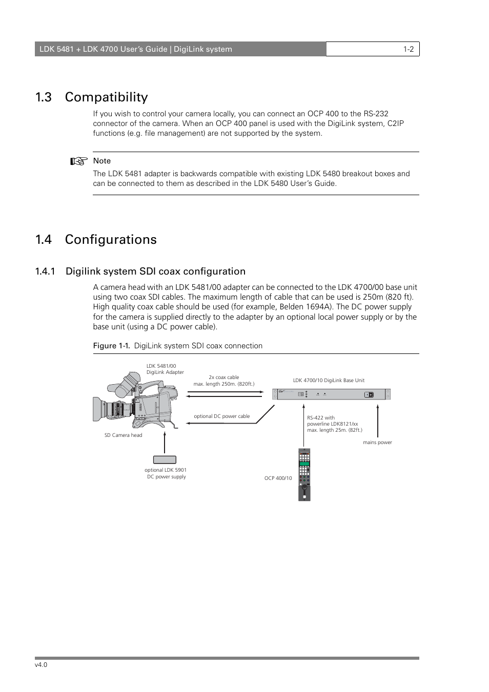 3 compatibility, 4 configurations, 1 digilink system sdi coax configuration | RCA LDK 5481 User Manual | Page 6 / 48