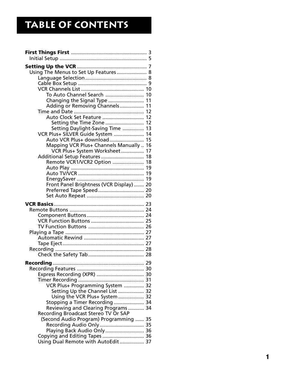 RCA Plus+ VR702HF User Manual | Page 3 / 84