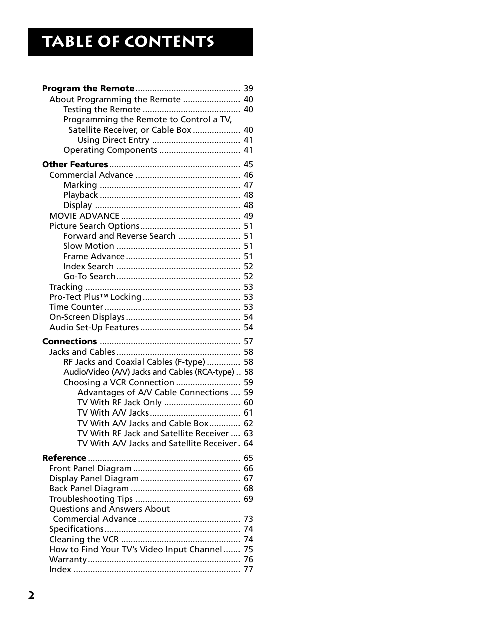 RCA Plus+ VR702HF User Manual | Page 4 / 84